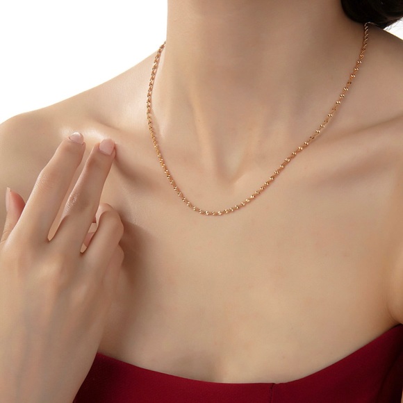 Necklace 18k Gold Plated Spiral Chain Necklace Luxury Jewelry - Picture 2 of 11